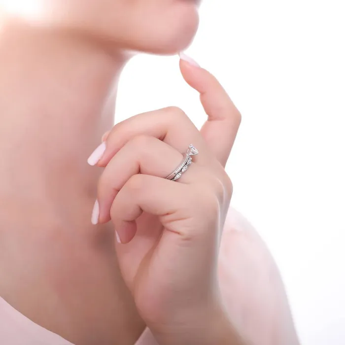 Solitaire Woven 1ct CZ Ring Set in Sterling Silver BERRICLE Rings