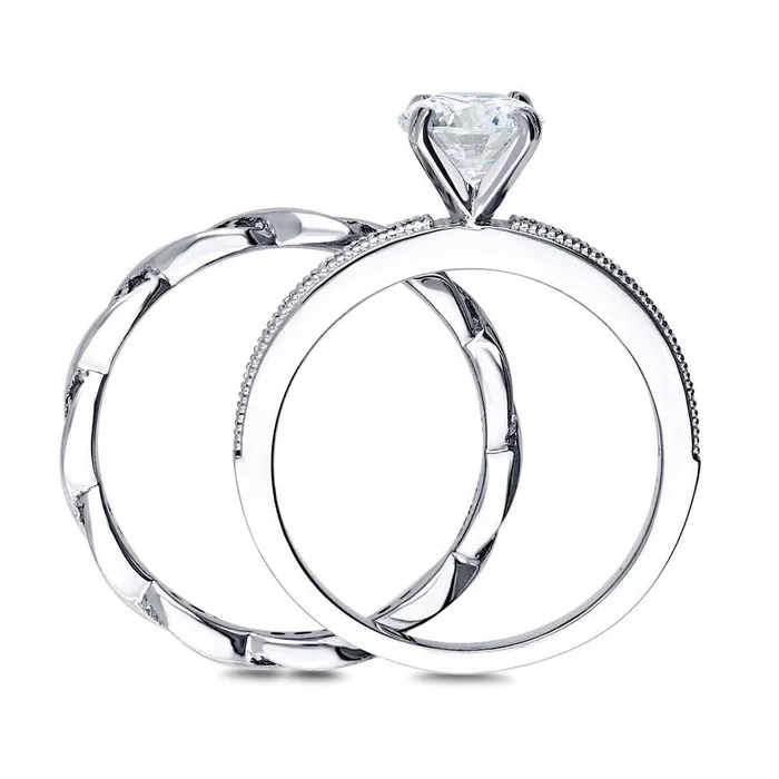 Solitaire Woven 1ct CZ Ring Set in Sterling Silver BERRICLE Rings