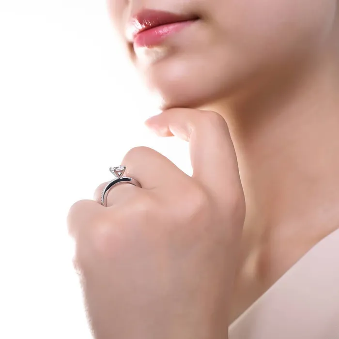 Solitaire Woven 1ct CZ Ring Set in Sterling Silver BERRICLE Rings