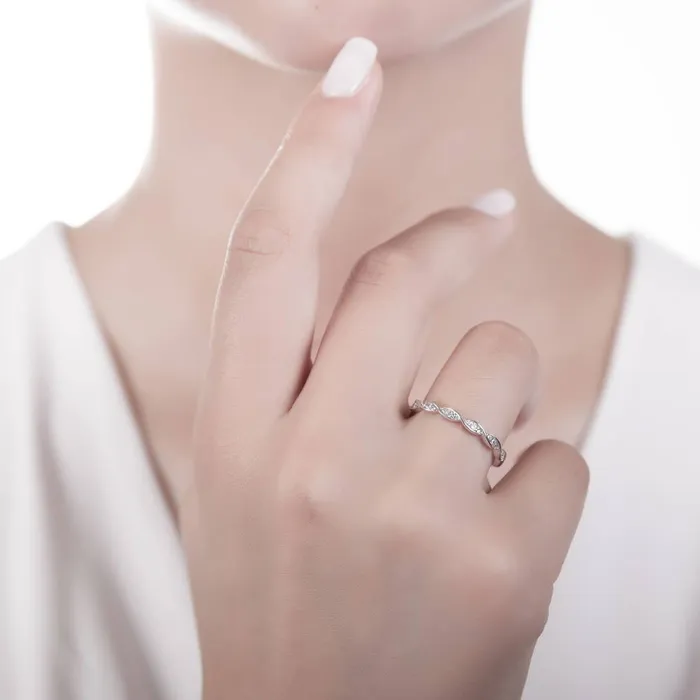 Solitaire Woven 1ct CZ Ring Set in Sterling Silver BERRICLE Rings