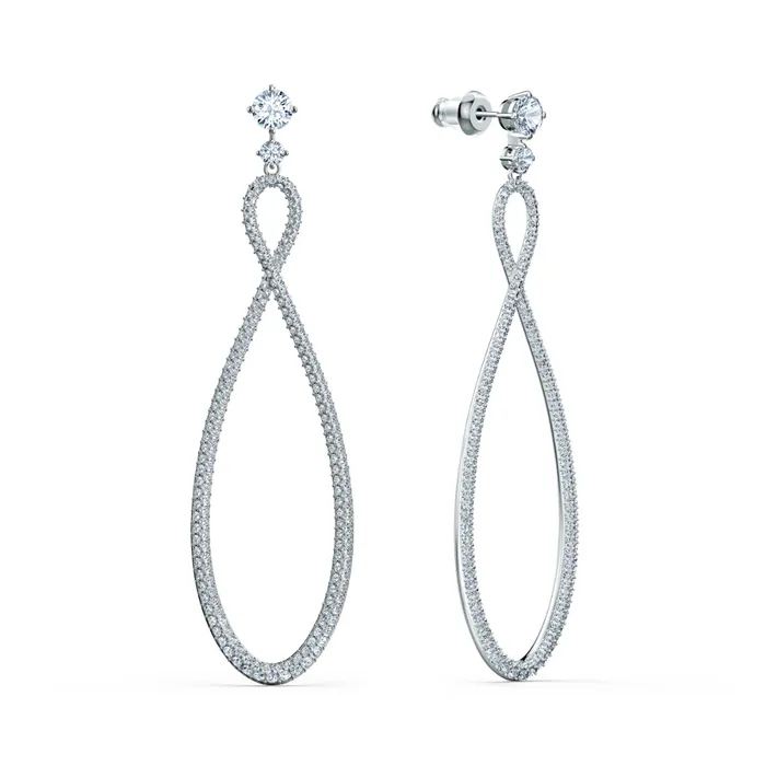Swarovski Earrings Swarovski Swarovski Infinity Hoop Pierced Earrings White Rhodium Plated