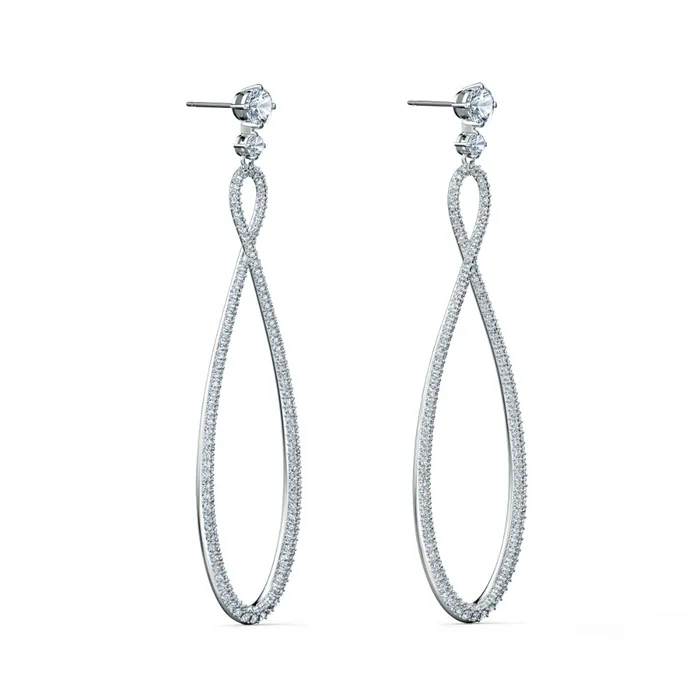 Swarovski Earrings Swarovski Swarovski Infinity Hoop Pierced Earrings White Rhodium Plated