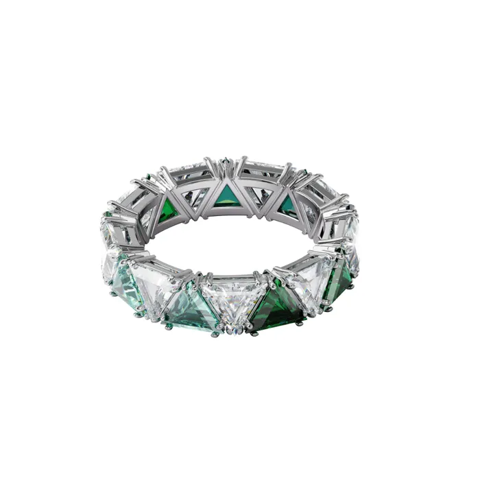 Swarovski Rings Swarovski Millenia Cocktail Ring Triangle Cut Crystals Green Rhodium Plated Swarovski Rings Swarovski Millenia Cocktail Ring Triangle Cut Crystals Green Rhodium Plated