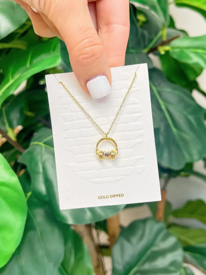 TwoTone Headphones Pendant Necklace Prep Obsessed PR Necklaces