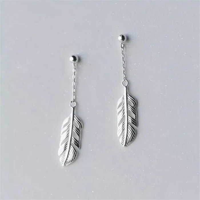WickedAF Earrings 925 Sterling Silver Feather Earrings