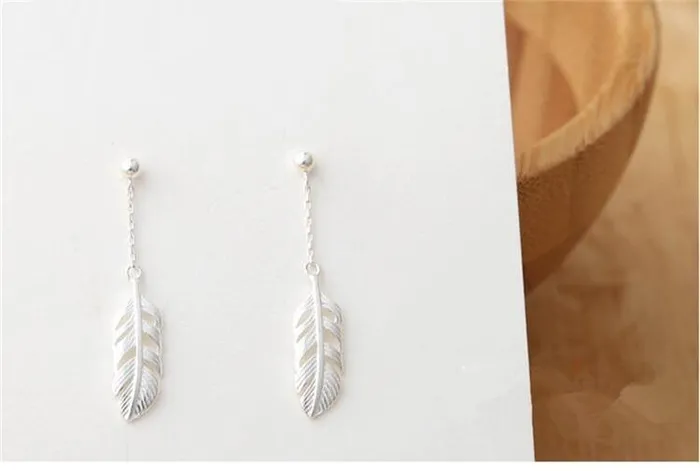 WickedAF Earrings 925 Sterling Silver Feather Earrings
