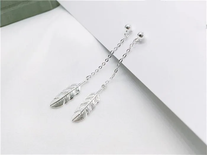 WickedAF Earrings 925 Sterling Silver Feather Earrings