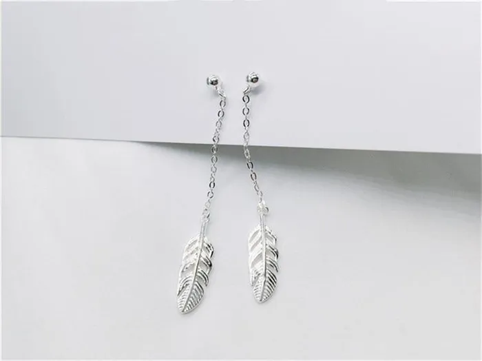 WickedAF Earrings 925 Sterling Silver Feather Earrings