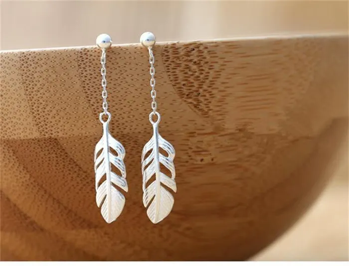 WickedAF Earrings 925 Sterling Silver Feather Earrings