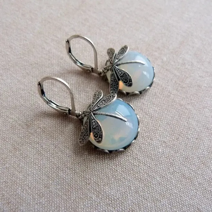 wickedafstore Dragonfly Garden Hoop Earrings Earrings