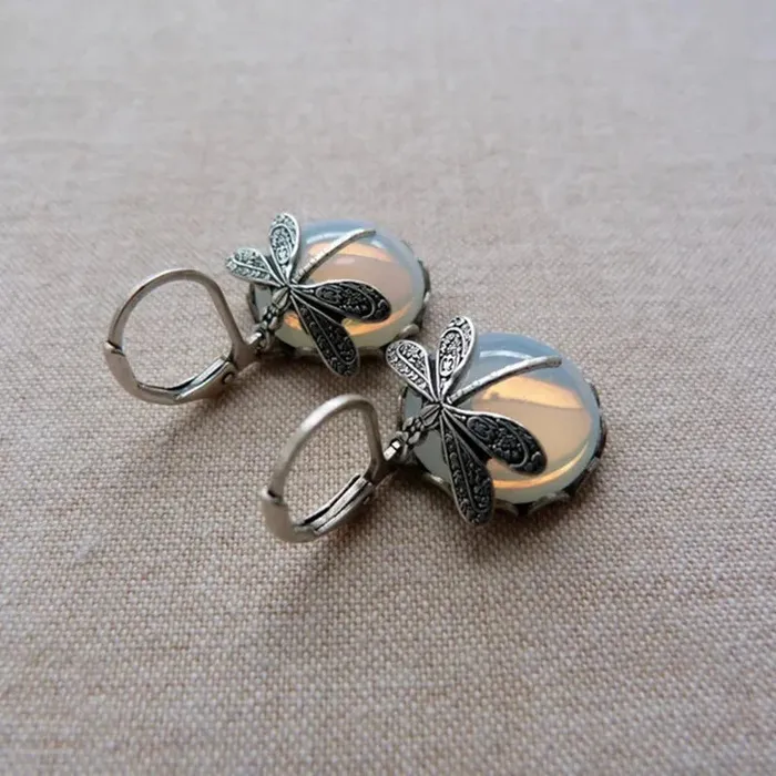 wickedafstore Dragonfly Garden Hoop Earrings Earrings