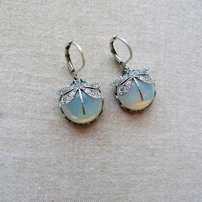wickedafstore Dragonfly Garden Hoop Earrings Earrings