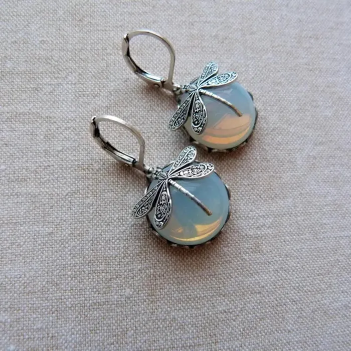 wickedafstore Dragonfly Garden Hoop Earrings Earrings
