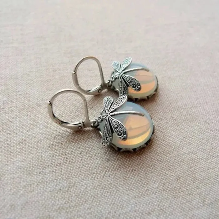 wickedafstore Dragonfly Garden Hoop Earrings Earrings