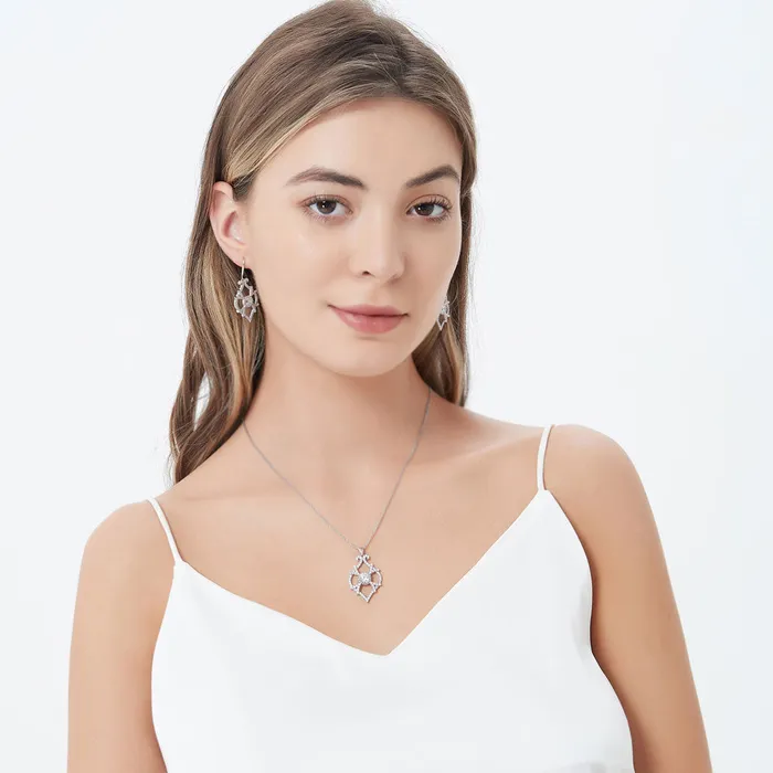 Woven Art Deco CZ Set in Sterling Silver BERRICLE Earrings