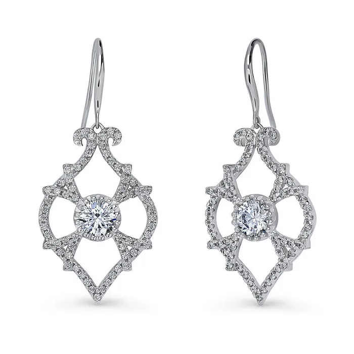 Woven Art Deco CZ Set in Sterling Silver BERRICLE Earrings