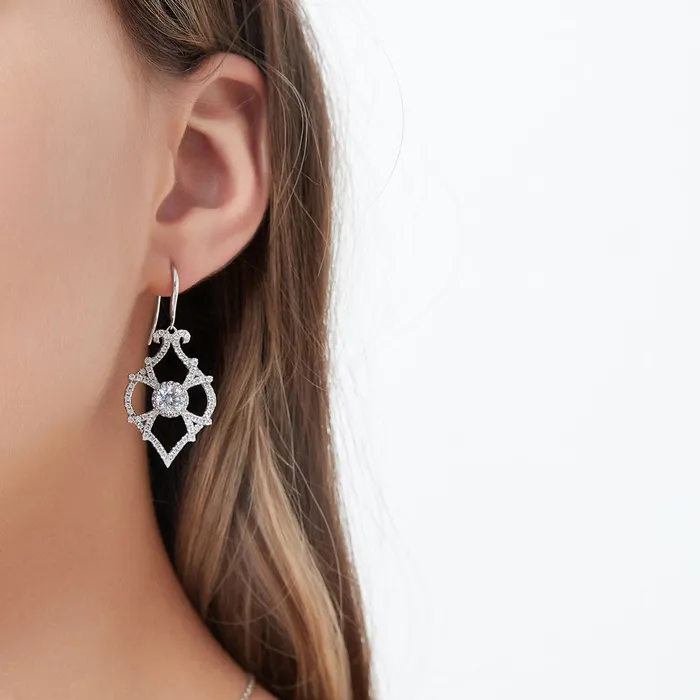 Woven Art Deco CZ Set in Sterling Silver BERRICLE Earrings