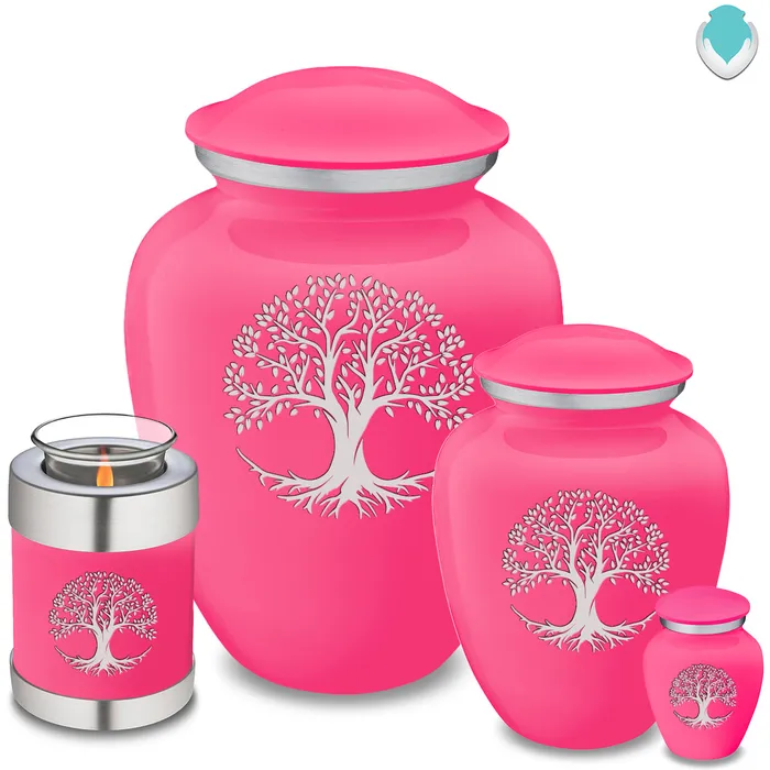 Adult Embrace Bright Pink Tree of Life Cremation Urn GetUrns Necklaces