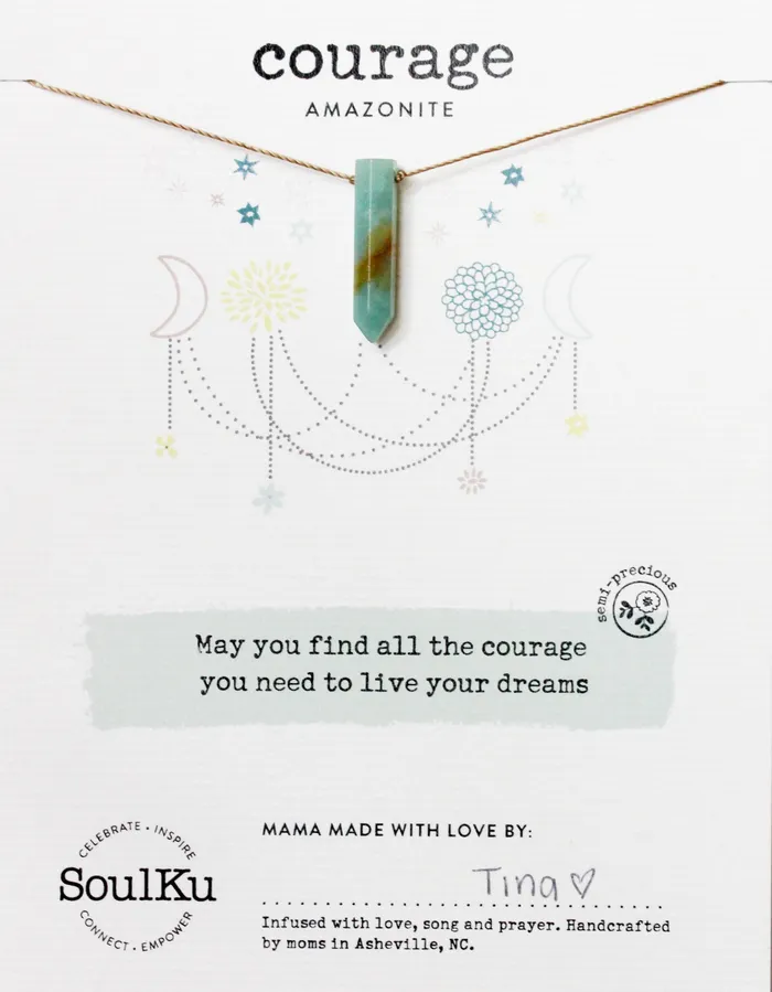 Amazonite Dream Necklace for Courage SoulKu Necklaces