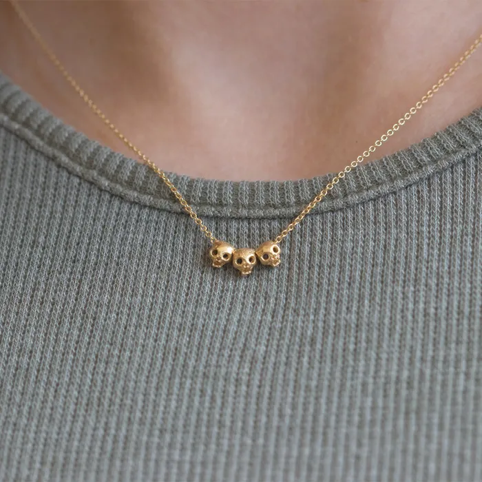 ARTEMER Necklaces Gold Skull Necklace