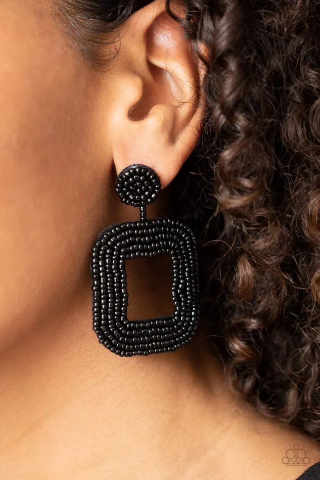 Beaded Bella Black Paparazzi Earrings All Eyes On U Jewelry Paparazzi Accessories Earrings