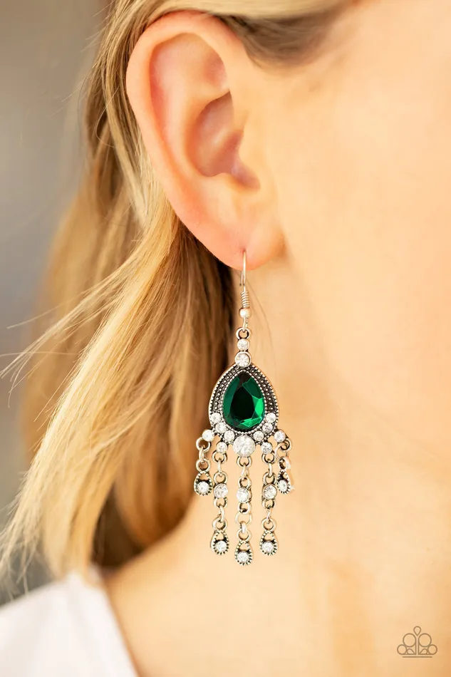 Bling Bliss Green Paparazzi Earrings All Eyes On U Jewelry Paparazzi Accessories Earrings