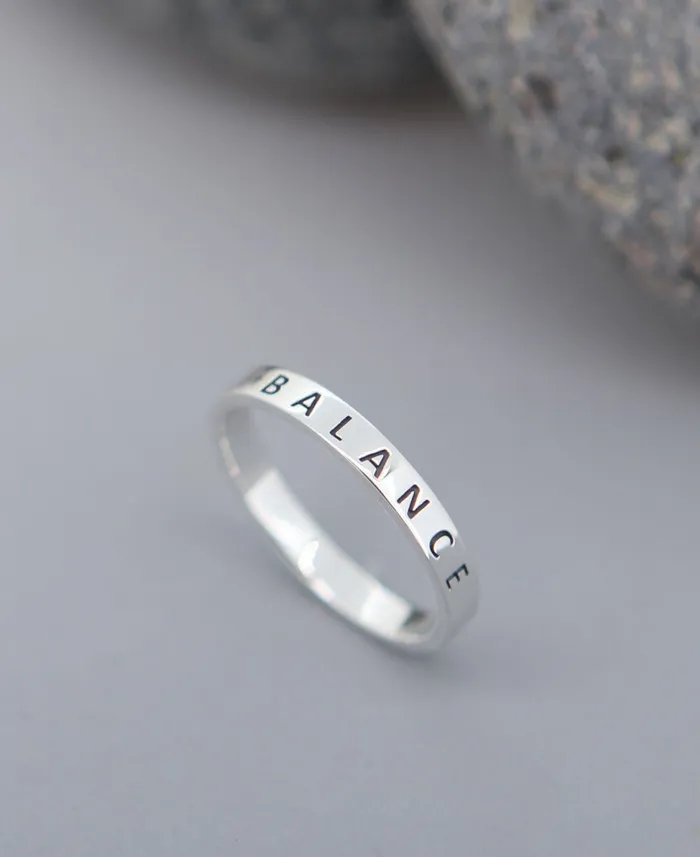 Buddha Groove Minimalist Sterling Silver Balance Ring For Men and Women Rings Buddha Groove Minimalist Sterling Silver Balance Ring For Men and Women Rings