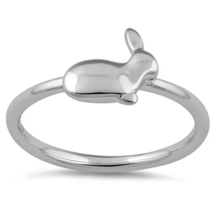 Captive Collars Rings Bunny Sterling Silver Ring 925 Captive Collars Rings Bunny Sterling Silver Ring 925