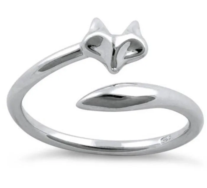 Captive Collars Rings Fox and tail 925 Sterling Silver Ring