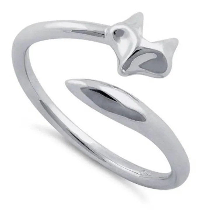 Captive Collars Rings Fox and tail 925 Sterling Silver Ring