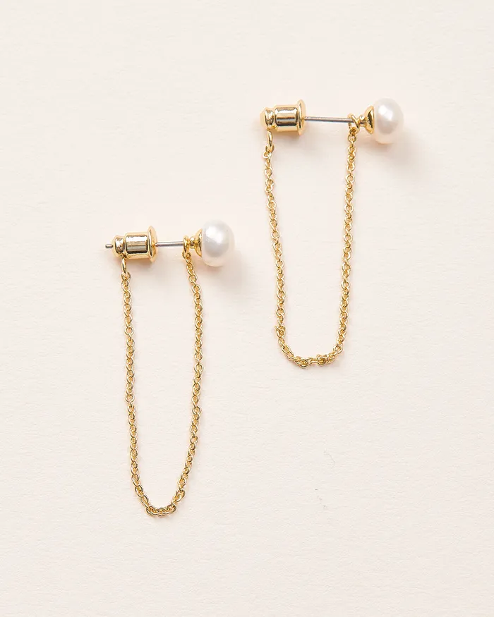 Dareth Colburn Earrings Louella Pearl Chain Dangle Earrings