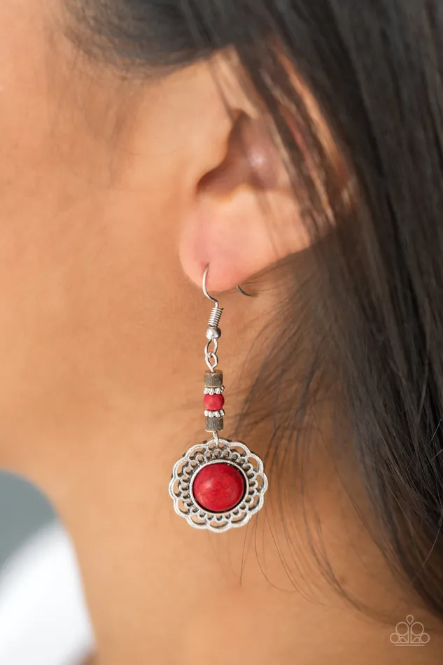 Earrings All Eyes On U Jewelry Paparazzi Accessories Desert Bliss Red Paparazzi Earrings