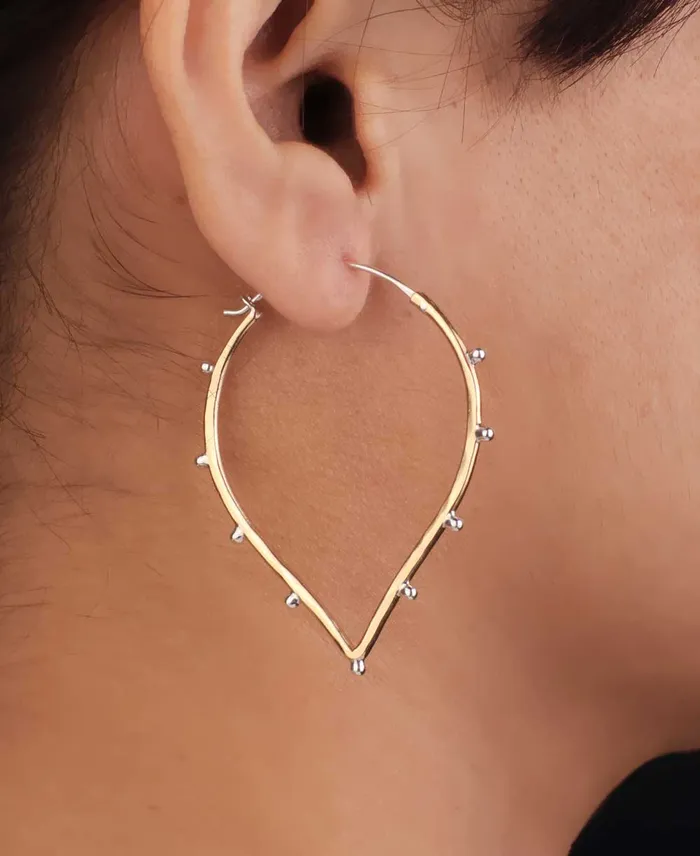 Earrings Buddha Groove Sterling Silver and Bronze Lotus Petal Earrings