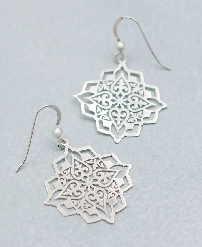 Earrings Buddha Groove Sterling Silver Mandala Earrings