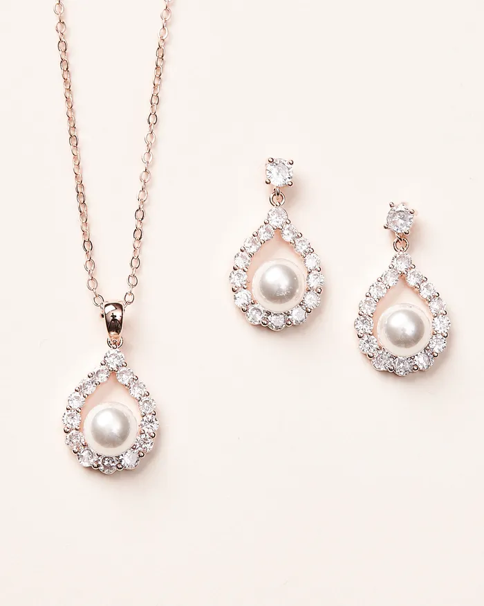 Earrings Elegance Pearl Bridesmaid Gift Set w Clip Earrings Dareth Colburn 
