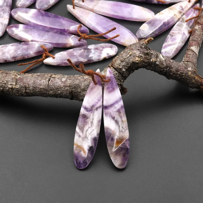 Earrings Intrinsic Trading Natural Chevron Amethyst Earring Pair Teardrop Matched Gemstone Beads A3 Earrings Intrinsic Trading Natural Chevron Amethyst Earring Pair Teardrop Matched Gemstone Beads A3