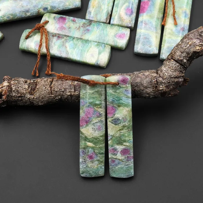 Earrings Intrinsic Trading Natural Ruby Fuchsite Earring Pair Drilled Matched Gemstone Beads Monets Water Lilies A1 Earrings Intrinsic Trading Natural Ruby Fuchsite Earring Pair Drilled Matched Gemstone Beads Monets Water Lilies A1