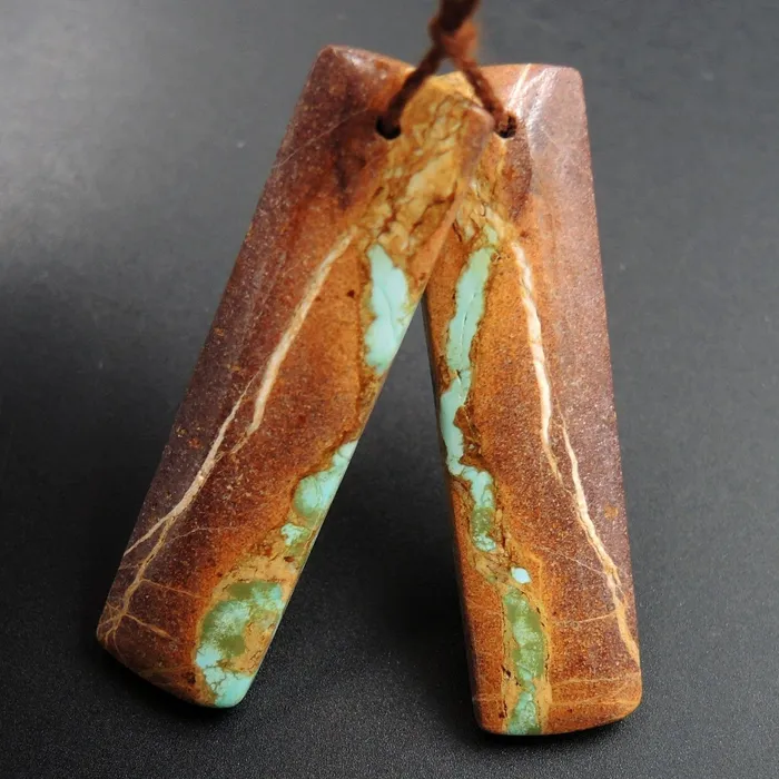 Earrings Intrinsic Trading Natural Turquoise From Royston Nevada Cabochon Cab Pair Drilled Matched Earrings Bead Pair E3265