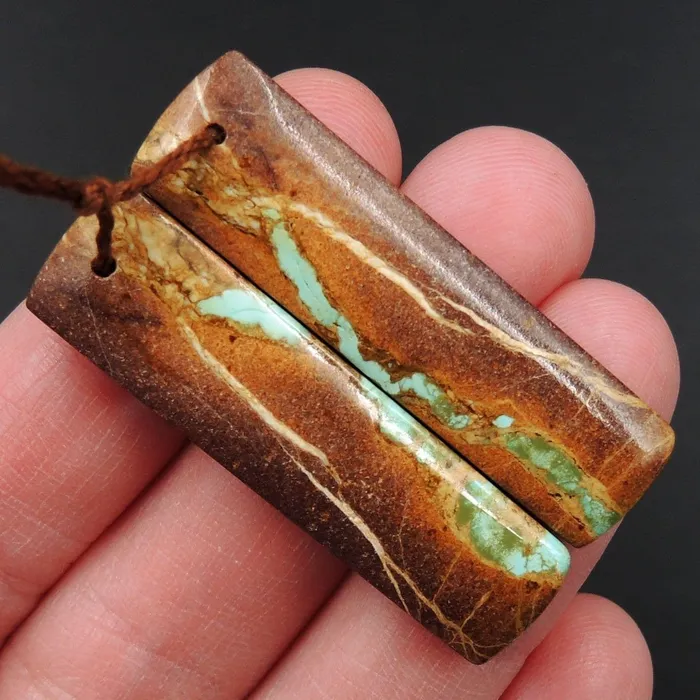 Earrings Intrinsic Trading Natural Turquoise From Royston Nevada Cabochon Cab Pair Drilled Matched Earrings Bead Pair E3265