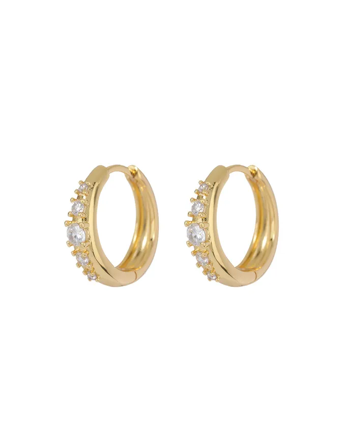 Earrings Luv Aj Stone Geneva Hoops Gold