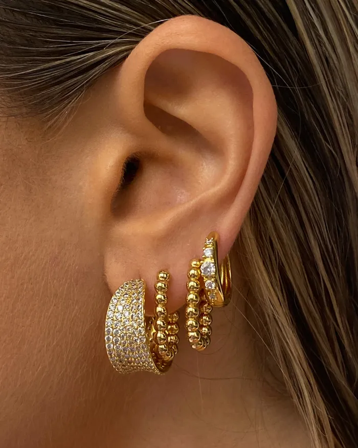 Earrings Luv Aj Stone Geneva Hoops Gold Earrings Luv Aj Stone Geneva Hoops Gold