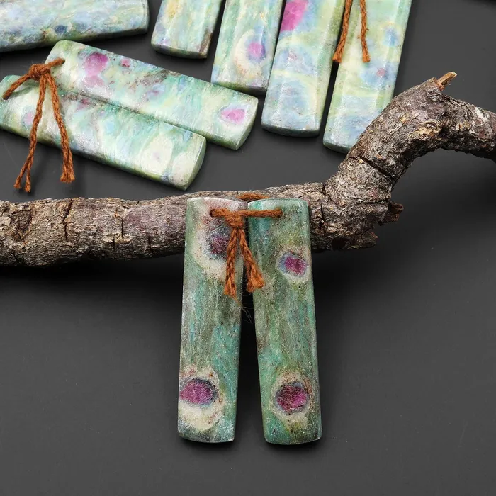 Earrings Natural Ruby Fuchsite Earring Pair Drilled Matched Gemstone Beads Monets Water Lilies A5 Intrinsic Trading Earrings Natural Ruby Fuchsite Earring Pair Drilled Matched Gemstone Beads Monets Water Lilies A5 Intrinsic Trading