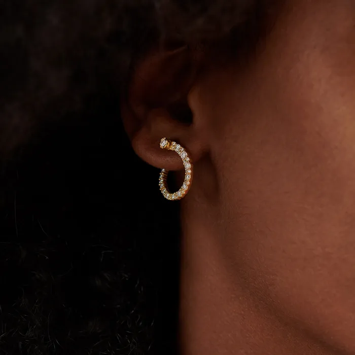 Ellipsis Brilliant Diamond Spiral Hoop Earrings ARTEMER Earrings