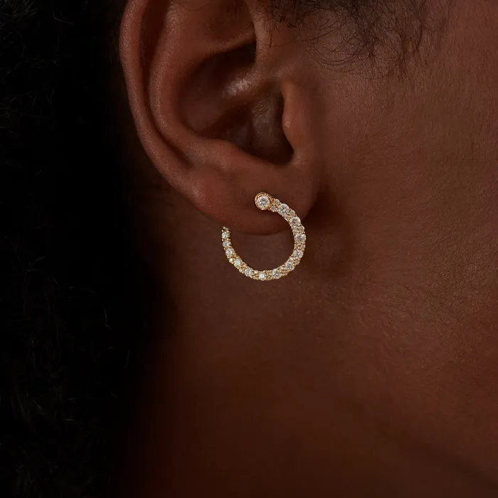 Ellipsis Brilliant Diamond Spiral Hoop Earrings ARTEMER Earrings