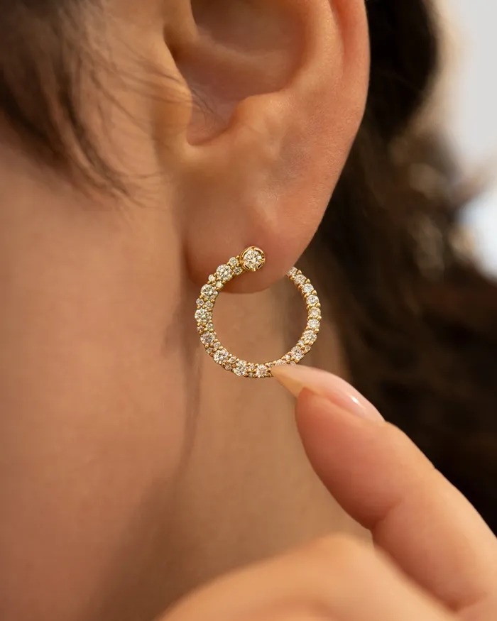 Ellipsis Brilliant Diamond Spiral Hoop Earrings ARTEMER Earrings
