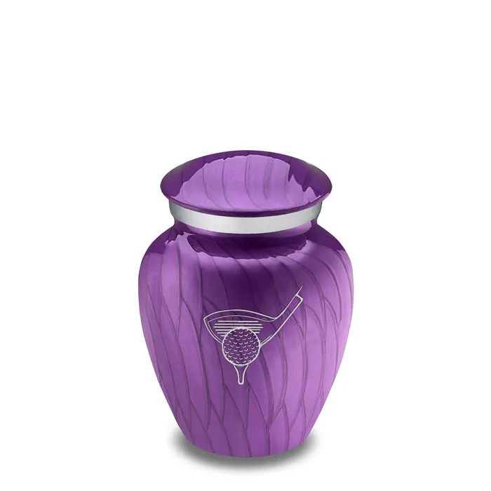 GetUrns Keepsake Embrace Pearl Purple Golf Cremation Urn Earrings