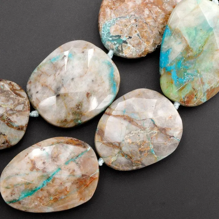 Graduated Faceted Natural Chrysocolla in Quartz Focal Pendant Beads Stunning Blue Strikes Designer Quality One of a Kind 17 Necklace Strand Intrinsic Trading Necklaces