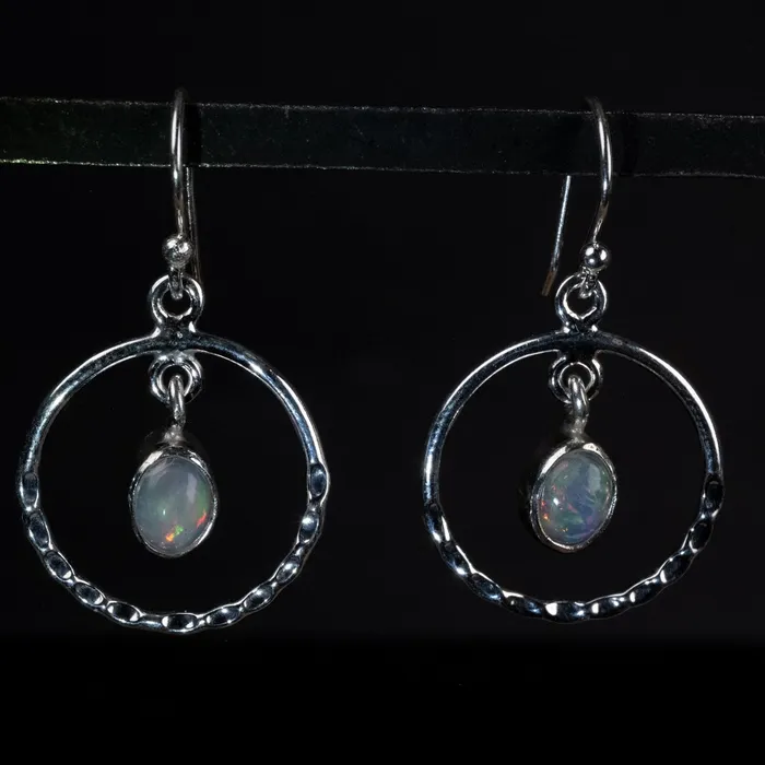 InnerVision Crystals Earrings Ethiopian Opal Earrings 7x6mm 925 Silver
