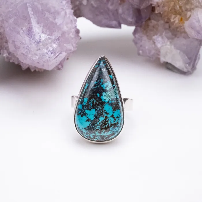 InnerVision Crystals Rings Chrysocolla Ring 27x16mm Size 8 925 Silver
