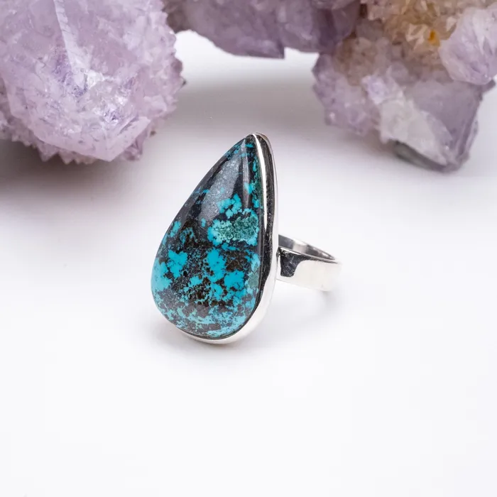 InnerVision Crystals Rings Chrysocolla Ring 27x16mm Size 8 925 Silver